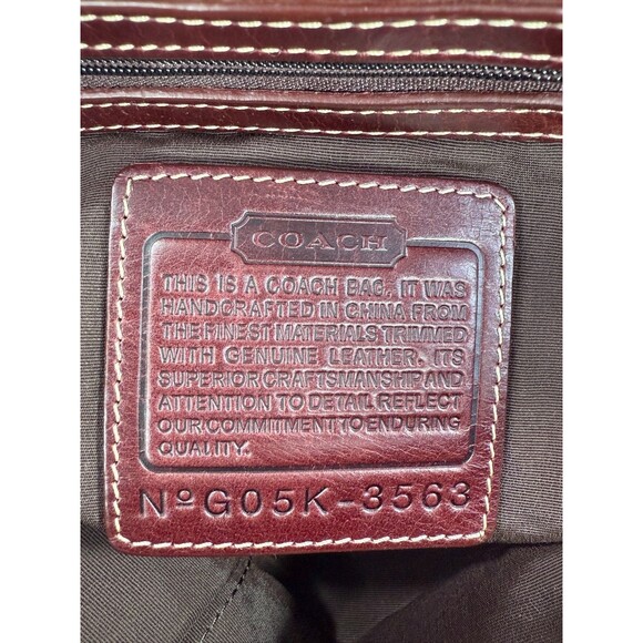 Vintage COACH Signature Jackie 3563 Hobo Shoulder Bag Canvas Leather Burgundy - Picture 4 of 17